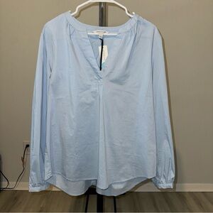 41 Hawthorn Women’s Pale Blue V Neck Long Sleeve Blouse Size Large New with Tags